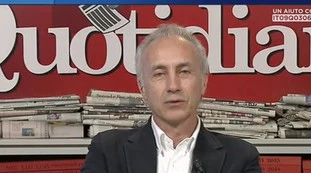 Otto e mezzo, Marco Travaglio: "Bagnai dà del dittatore a Conte e volete un governo di larghe intese?"