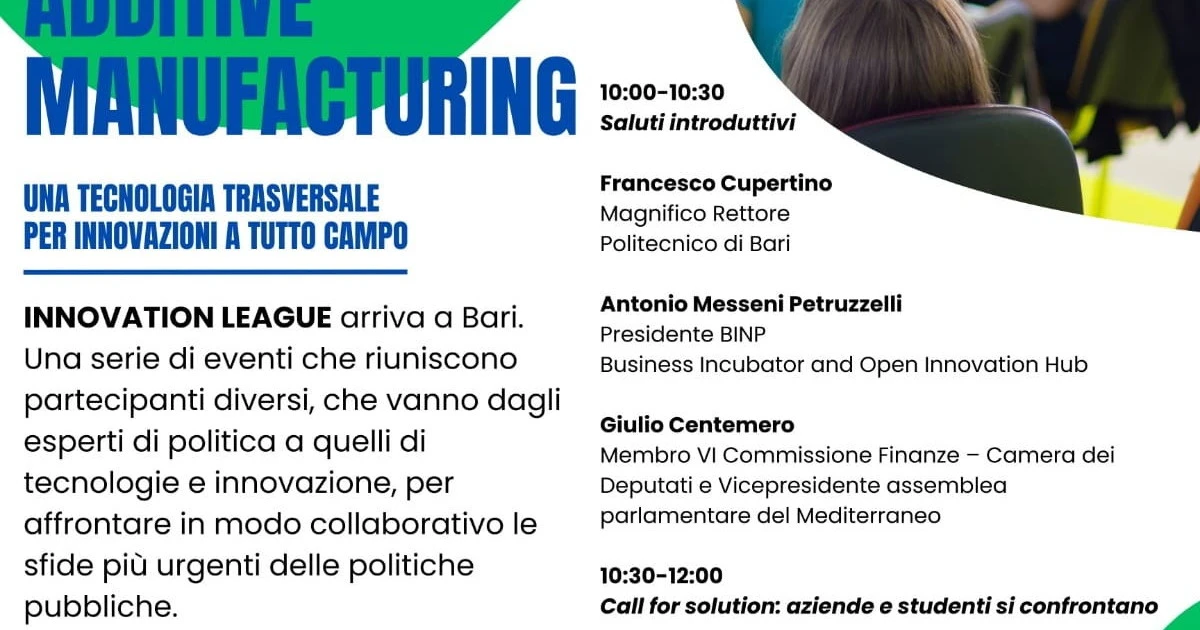 Additive Manufacturing: una tecnologia trasversale per innovazioni a tutto campo