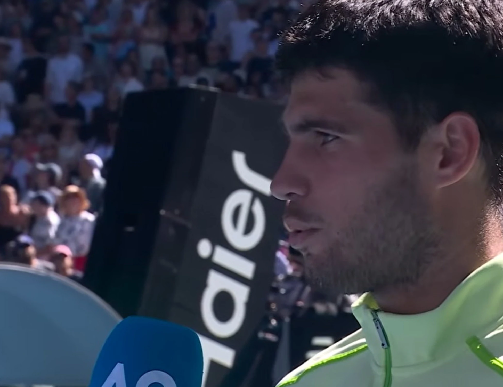 Carlos Alcaraz, la domanda che lo fa crollare: "Oh mer+++"