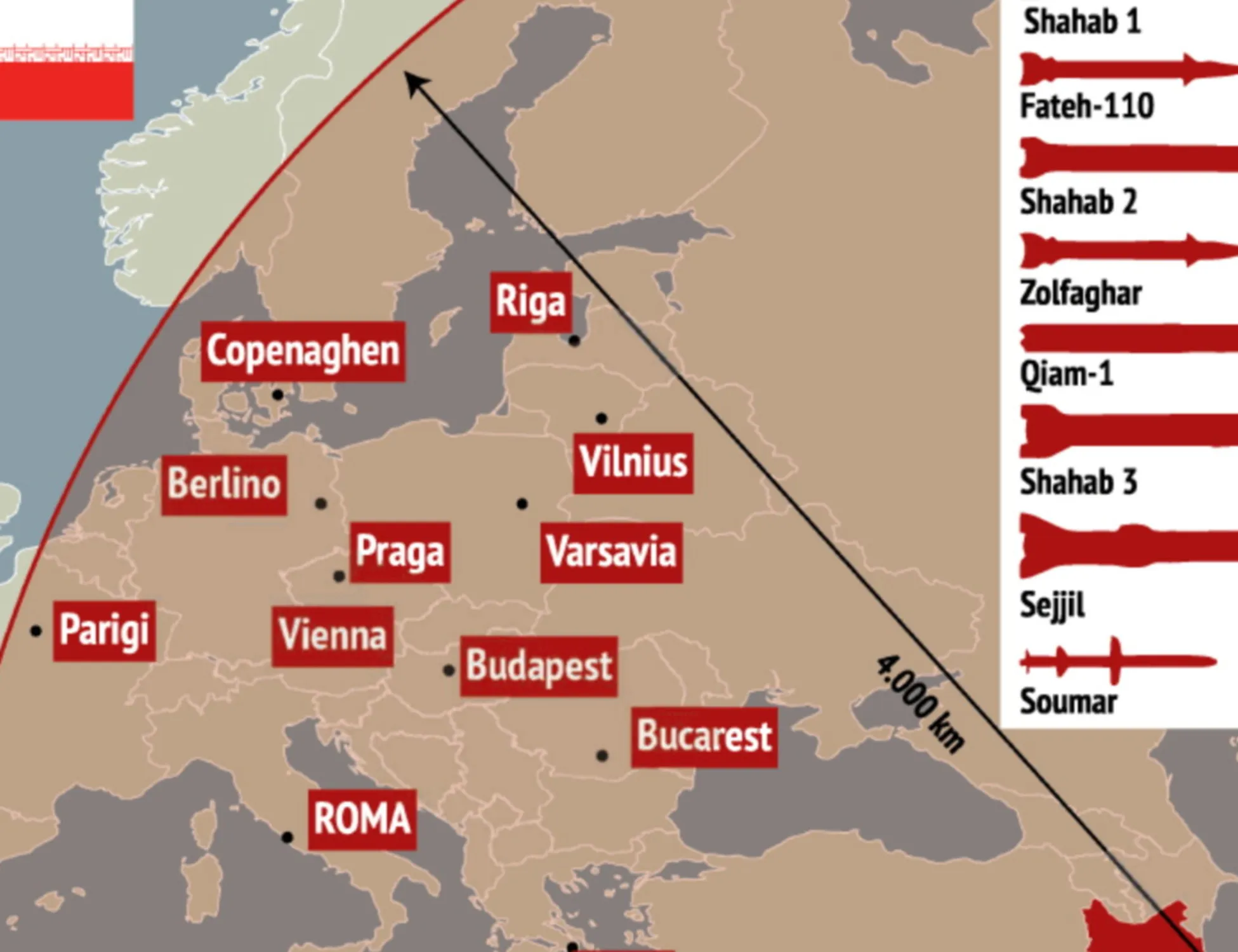 Leggi l'articolo: Missili a lungo raggio, come l'Iran può colpire Milano