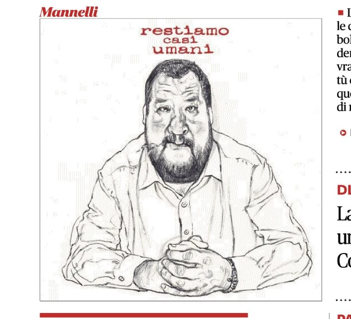 Matteo Salvini, la feroce vignetta di Mannelli sul Fatto quotidiano: gli danno del "caso umano"