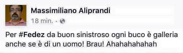 Il leghista contro Fedez: "Sinistrorso, ogni buco è galleria anche se di un uomo"