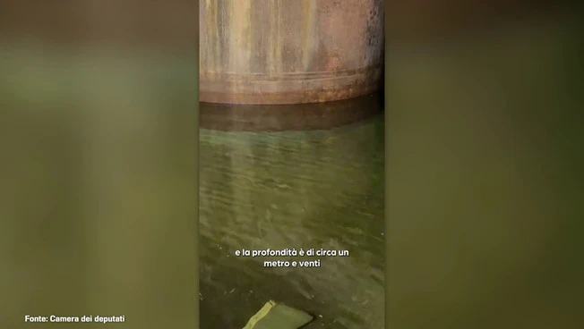 Roma, una cisterna medievale colma d'acqua sotto palazzo San Macuto
