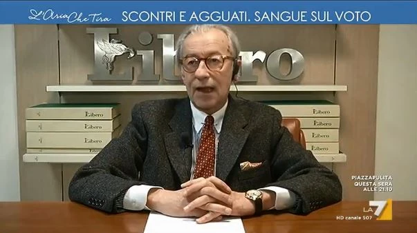 Vittorio Feltri dalla Merlino, la lezione su fascisti e antifascisti: "I violenti di oggi dilettanti disperati"
