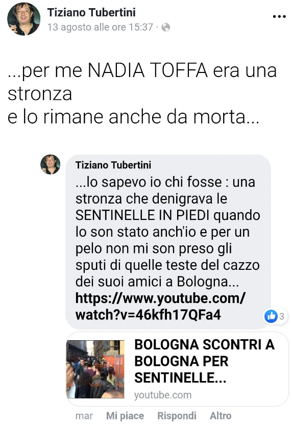 Nadia Toffa, l'attacco dello psicologo Tubertini: "Era una str***a e lo rimane anche da morta"
