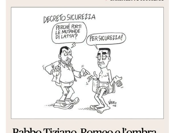 Vauro Senesi, vignetta hard di Luigi Di Maio e Matteo Salvini in prima pagina sul Fatto Quotidiano