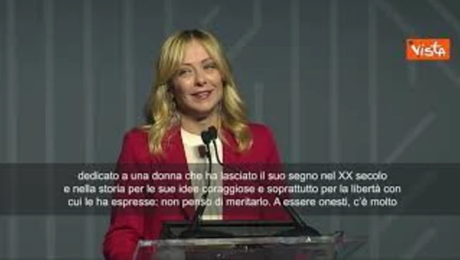 Meloni riceve il premio Margaret Thatcher: Sono un soldato al servizio di un'idea