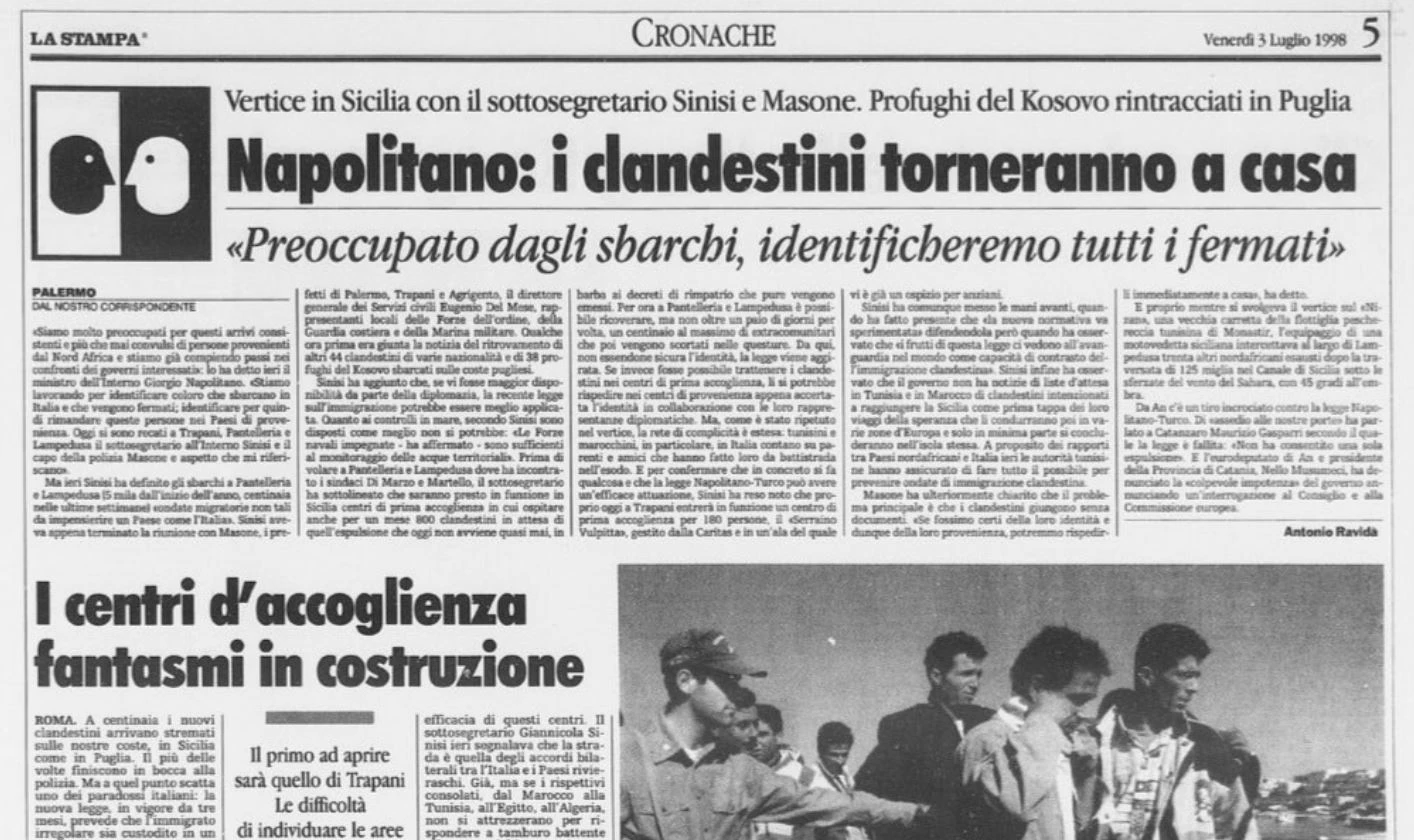 Aquarius, quando Giorgio Napolitano nel 1998 diceva: "Rimandiamo a casa gli immigrati"