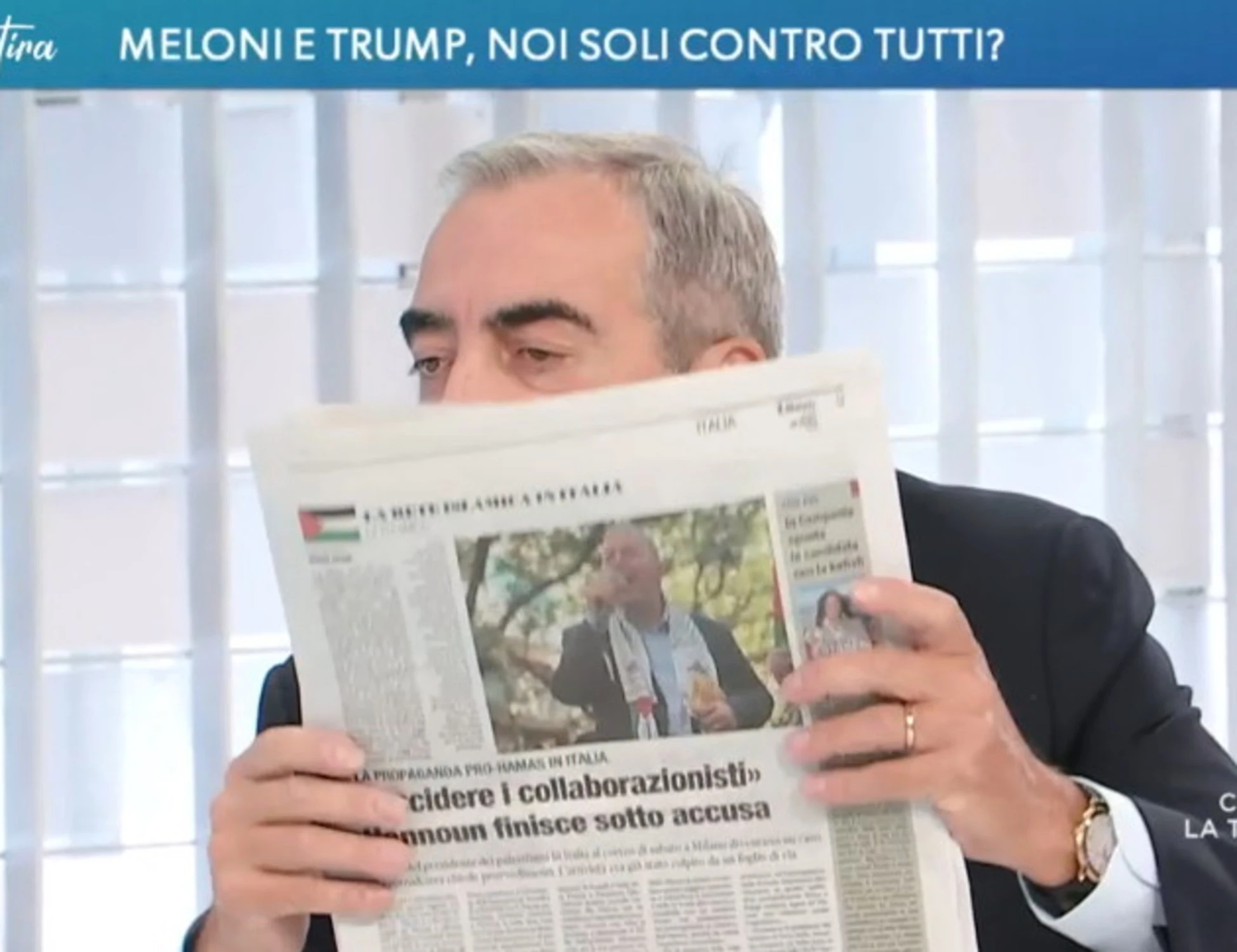 Gasparri sfoggia "Libero", panico a La7
