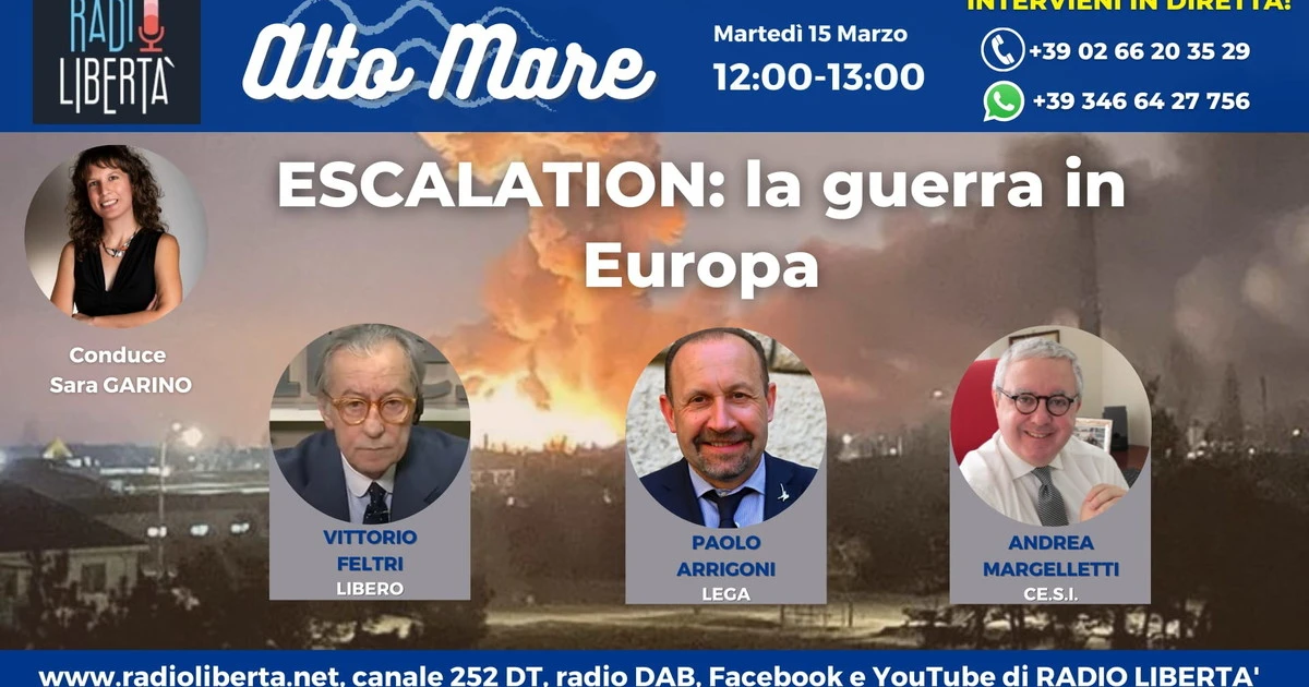 Escalation, la guerra in Europa: la diretta di "Alto Mare"