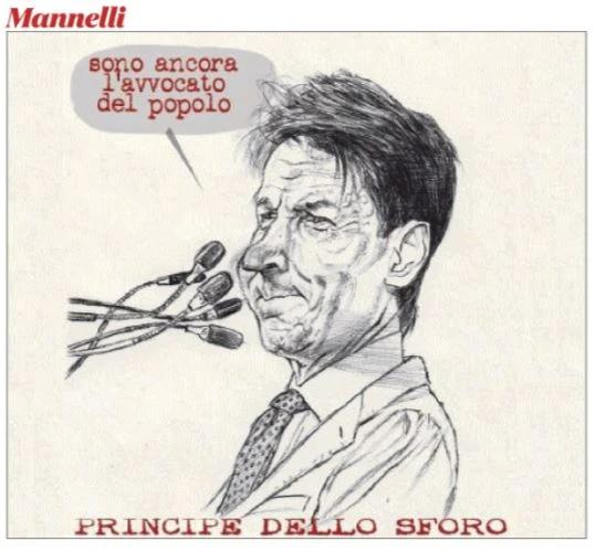Giuseppe Conte, sul Fatto quotidiano la vignetta di Mannelli: "Principe dello sforo"