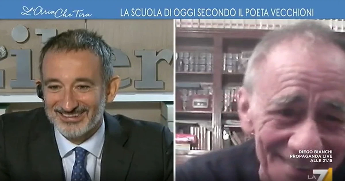 Pietro Senaldi a L'aria che tira: "Roberto Vecchioni? Ero nel suo liceo, lo vedevo sempre al bar con la Gazzetta"