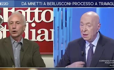 Minetti, rissa Travaglio-Mieli dalla Gruber: "Fai il signore!", "Ma tu faresti pippa?"