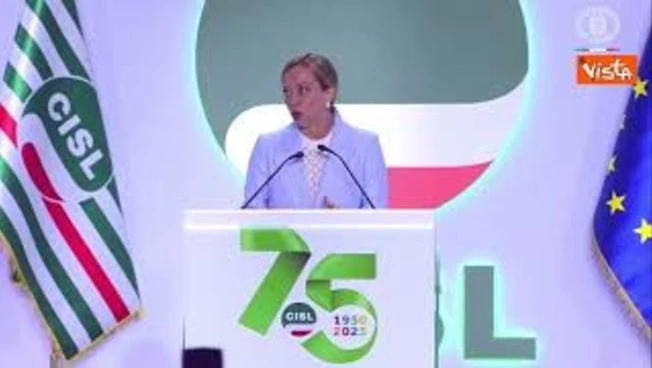 Meloni je poudarila pomen dialoga s socialnimi partnerji na kongresu Cisl