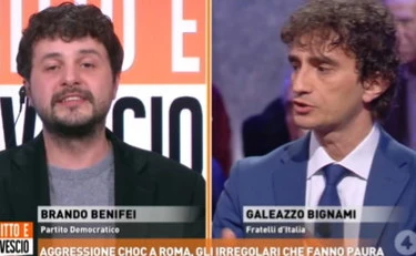 Dritto e rovescio, Bignami travolge il dem Benifei: "Mi rispondi o no?"