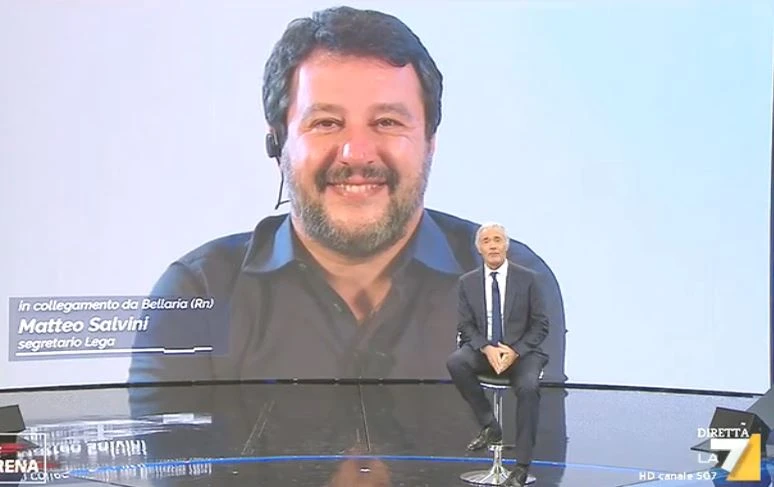 Non è l'arena, Matteo Salvini da Massimo Giletti si complimenta con Vox: "Diranno che sono fascisti ma..."