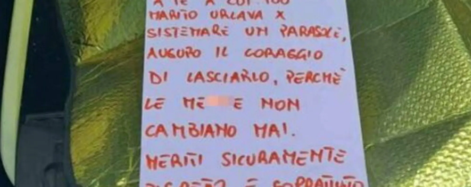 "Tuo marito una m***a, lascialo": biglietto sul parabrezza, caso clamoroso a Castellaneta Marina