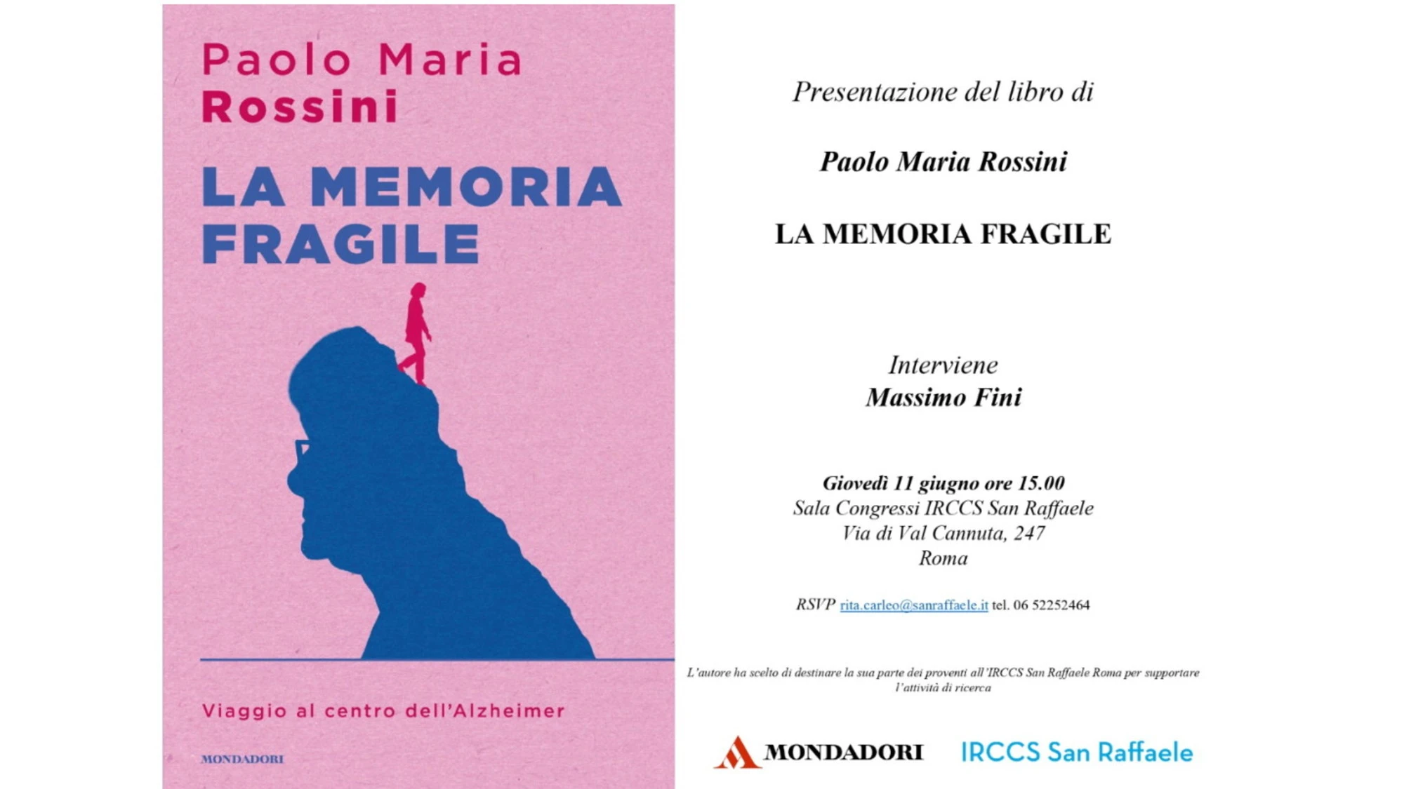 "La memoria fragile": al San Raffaele la presentazione del libro di Paolo M. Rossini sull’Alzheimer e la sfida delle demenze