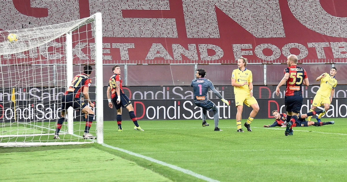 Il Genoa la sfanga al 94' e allunga la striscia positiva: Verona, che beffa atroce