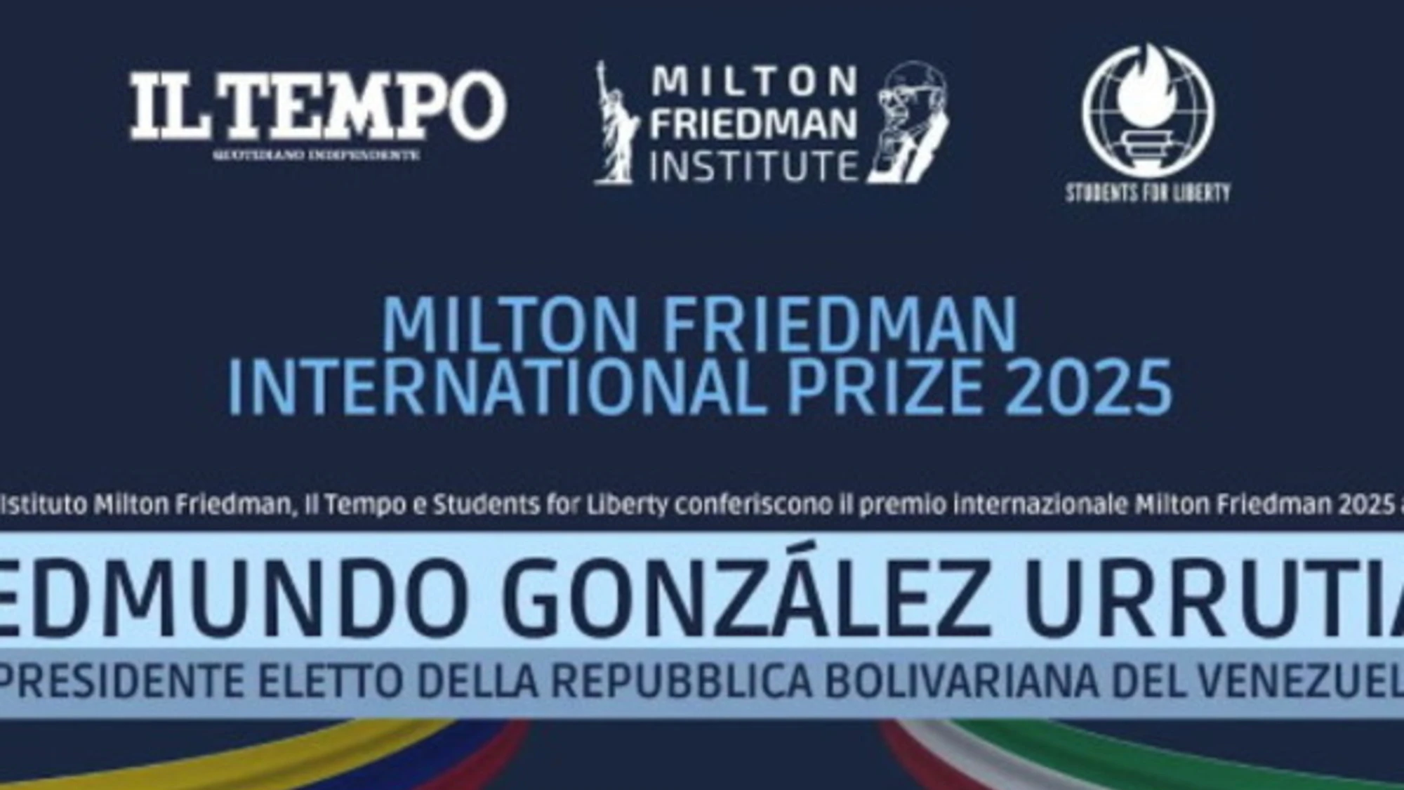 Il Tempo e Istituto Milton Friedman, il premio al presidente eletto Urrutia: la diretta video
