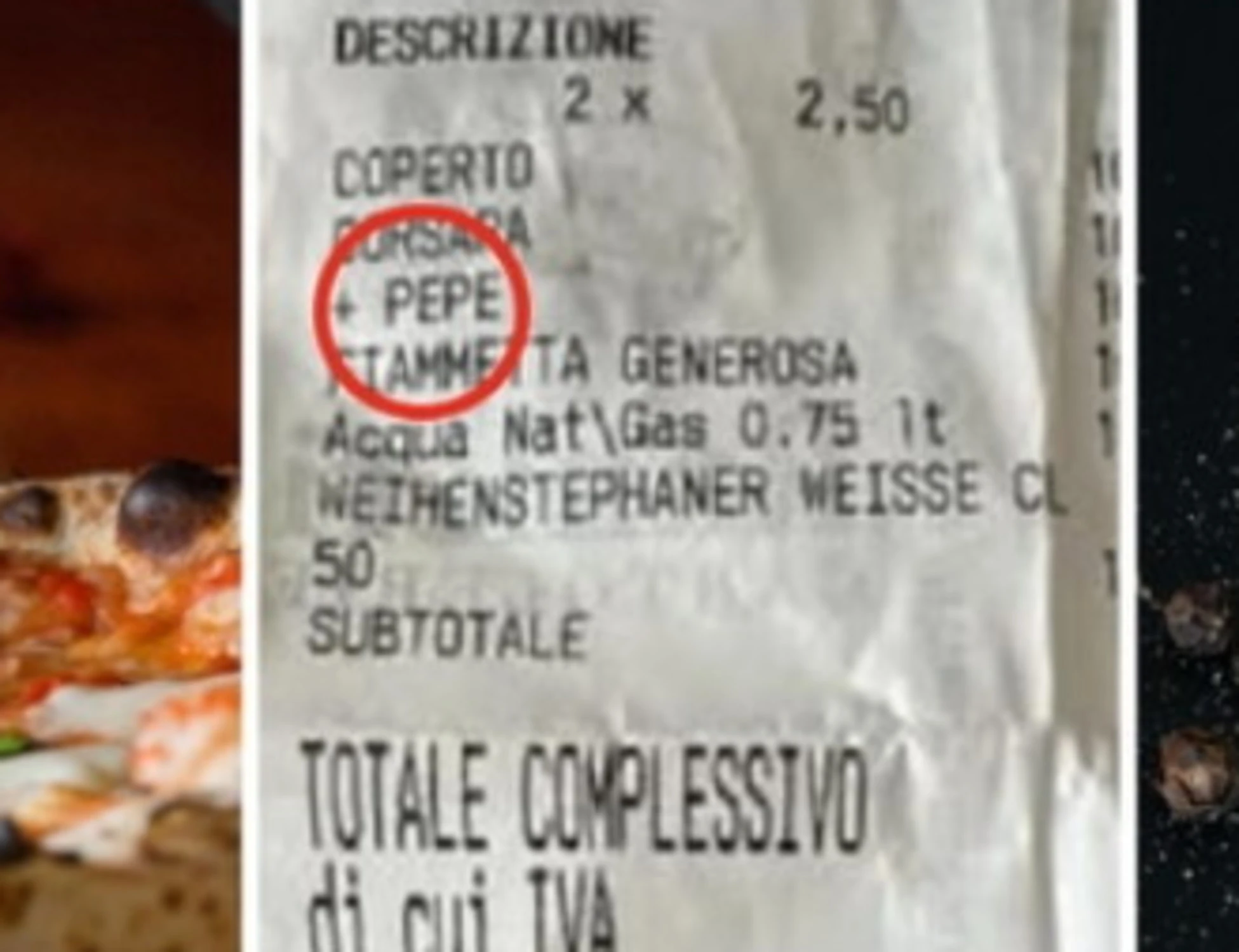 Bari, scontrino-scandalo: quanto costa la "spolverata di pepe"