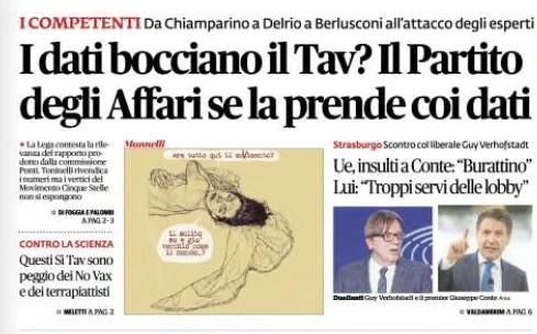 Marco Travaglio deriso e asfaltato da Nicola Porro per il titolo sulla Tav del "Falso Quotidiano"