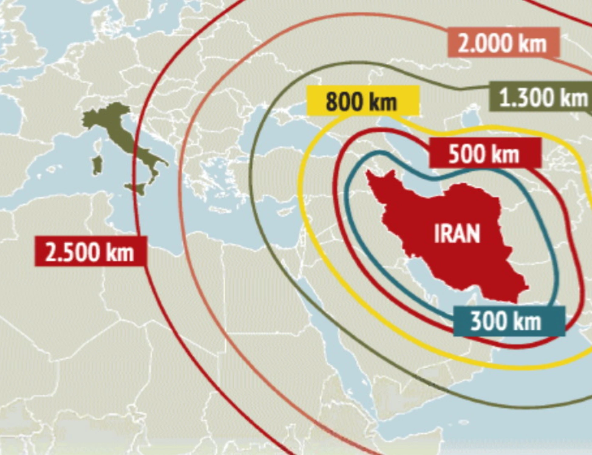Iran, "i missili di Teheran possono colpire l'Italia"