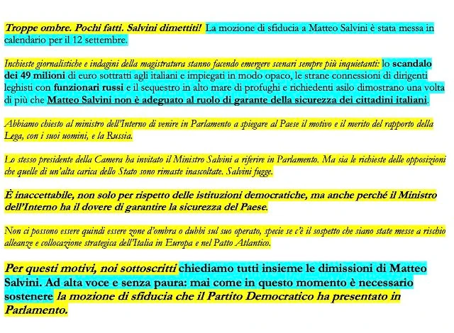 IL PD LITIGA SULLE PETIZIONI ANTI-SALVINI, CALENDA "UNIAMOLE"