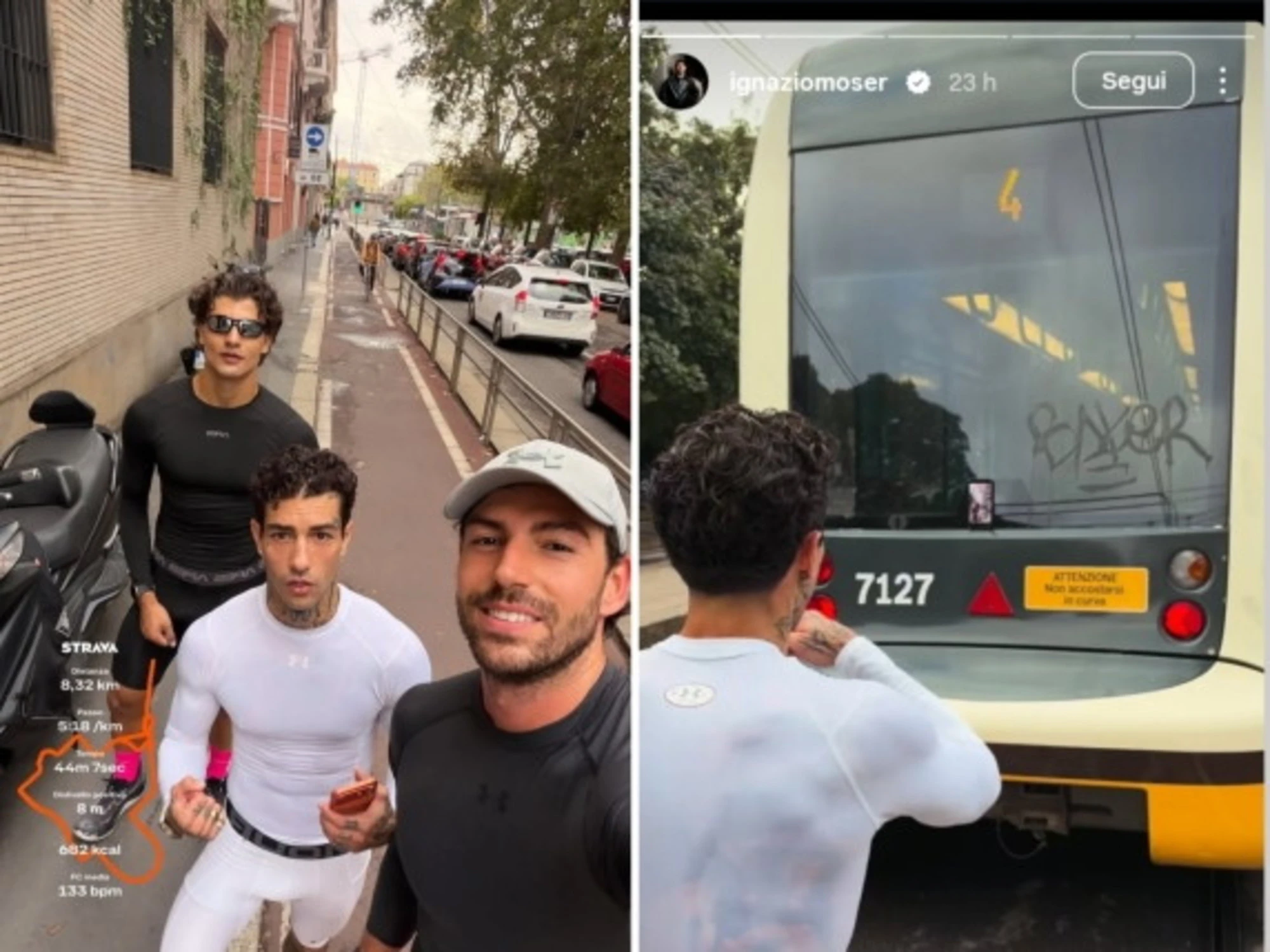 Moser-Tony Effe: "Ci alleniamo dietro il tram", scoppia la polemica per questa foto