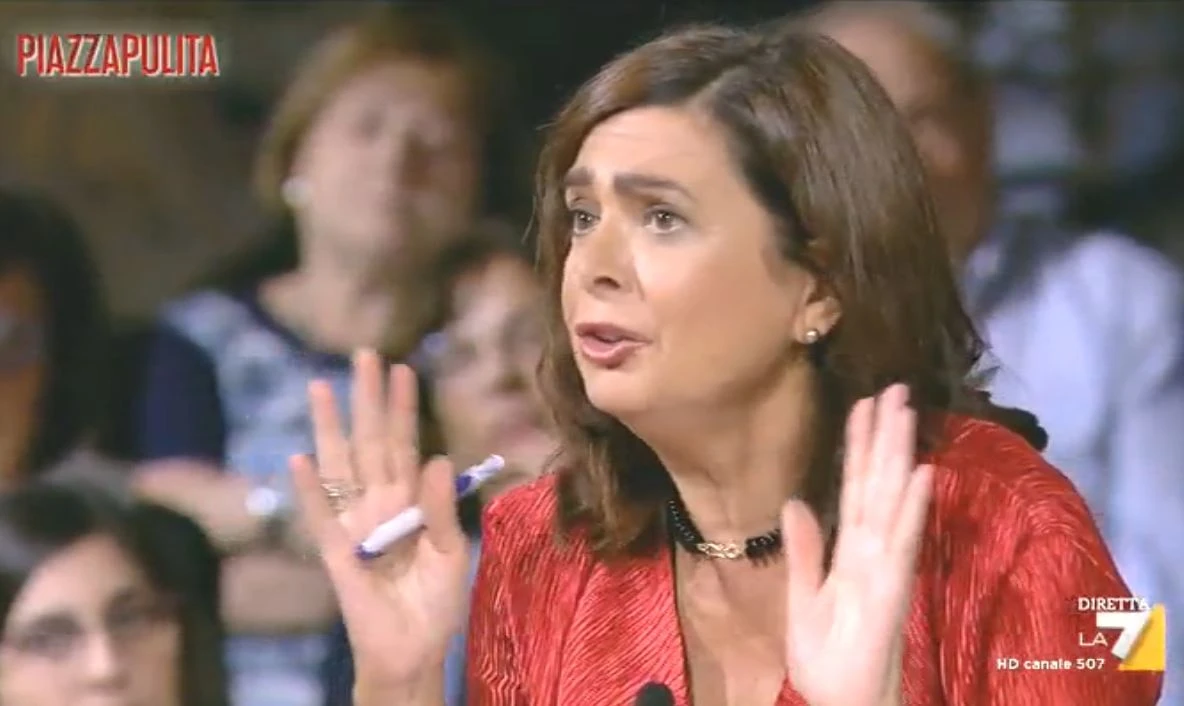 PiazzaPulita, scontro tra Laura Boldrini e Francesco Borgonovo su Russiagate e Bibbiano