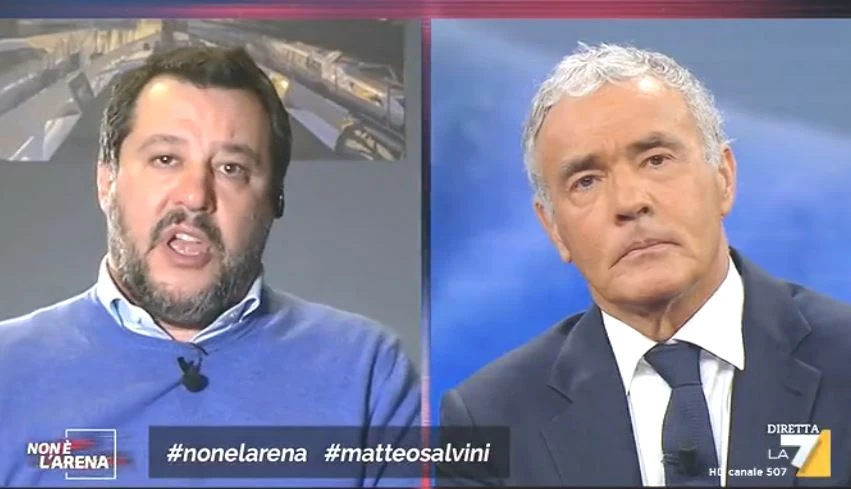 Giuseppe Conte fa il finto tonto a Non è l'Arena: "Perché Salvini vuole le scuse? Non so". Il leghista replica