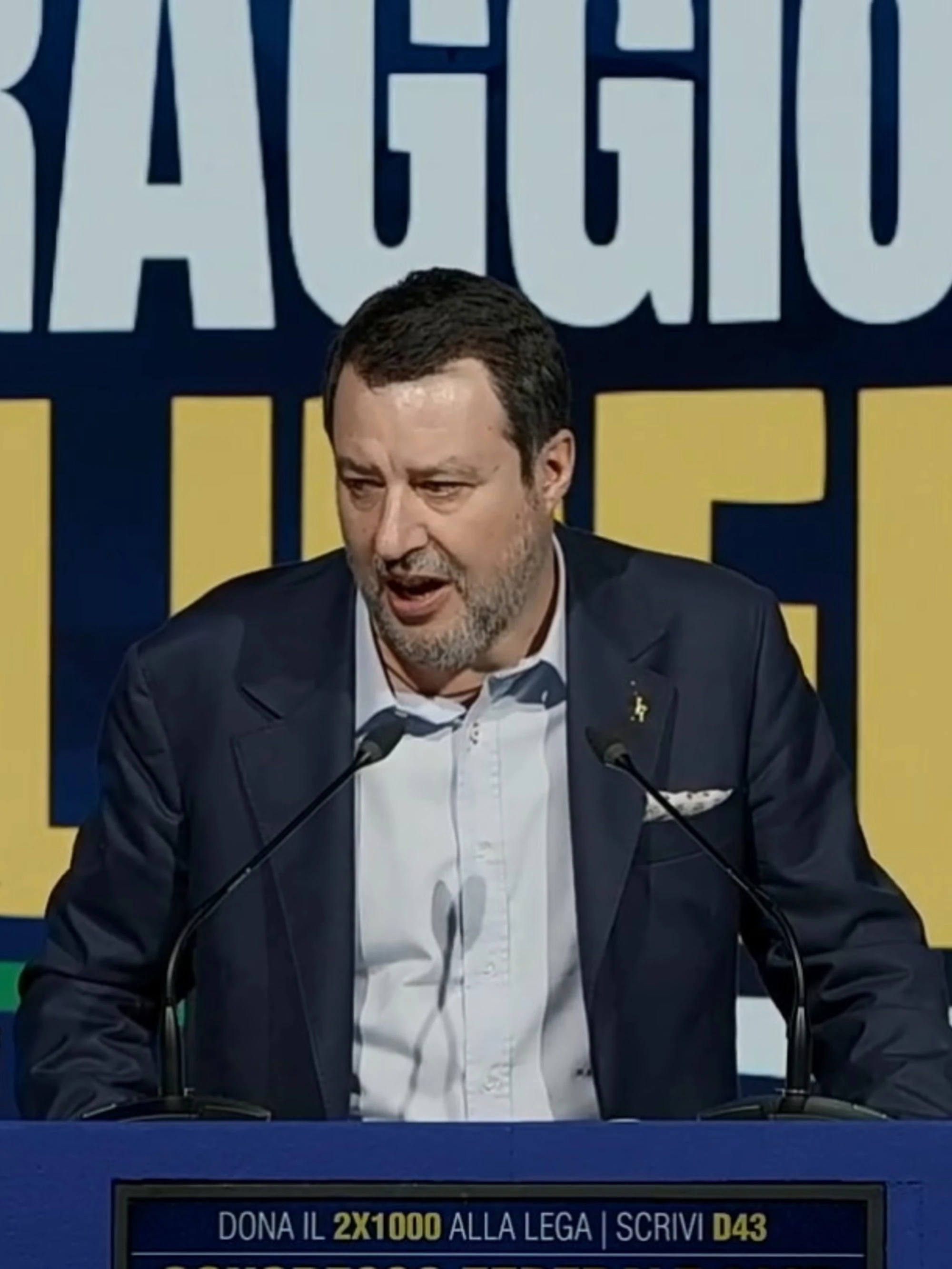 Matteo Salvini al congresso della Lega: "Una cosa sola"