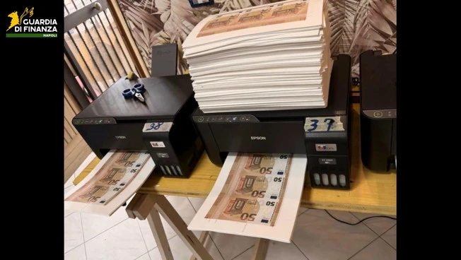 Stamperia clandestina nel Napoletano, sequestrati 2,8 milioni di euro falsi