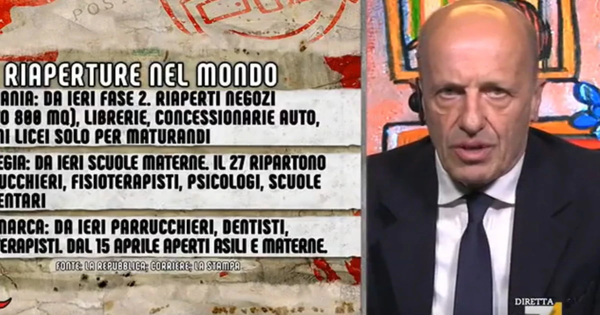 Alessandro Sallusti a DiMartedì: "Ho appena ascoltato Conte e Guerini, questo governo mi sembra Godot"