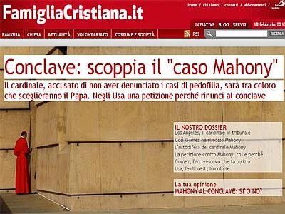 Papa, Famiglia Cristiana apre caso Mahony Petizione in Usa: "Cardinale resti a casa!"