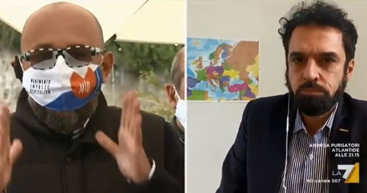 L'aria che tira, il ristoratore contro Dino Giarrusso: "Vivi su Marte?", "Questa è propaganda"