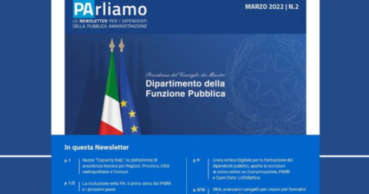 Pubblica amministrazione, è online il secondo numero della newsletter "PArliamo"