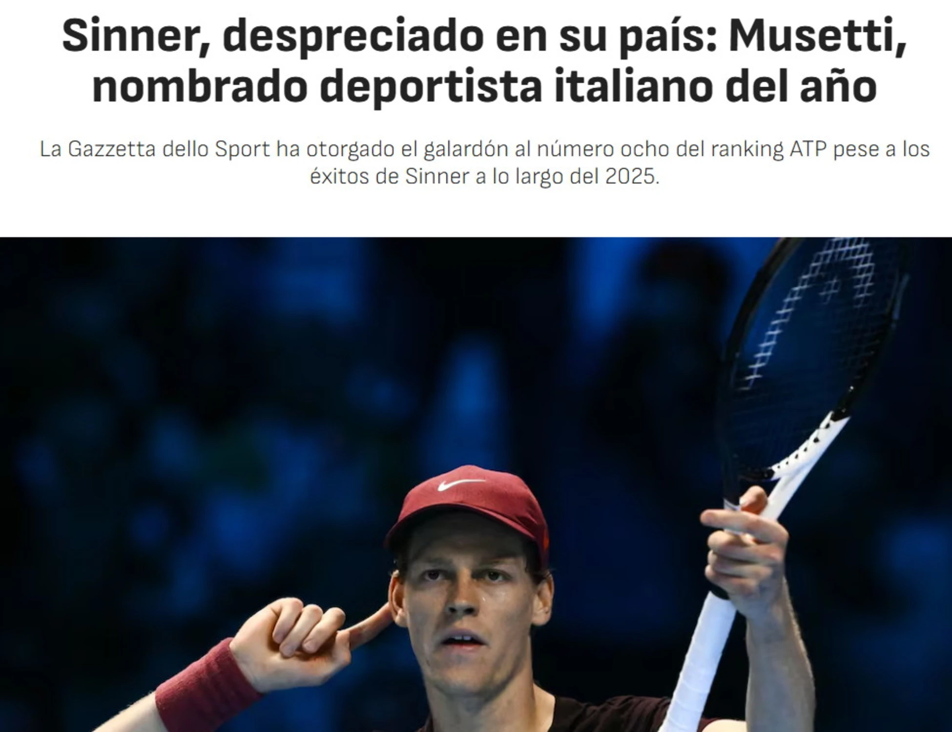 Jannik Sinner, lo sconcerto dalla Spagna: "Disprezzato in patria"