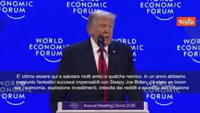 Leggi l'articolo: Trump a Davos: Saluto molti amici e qualche nemico, in 12 mesi successi fantastici