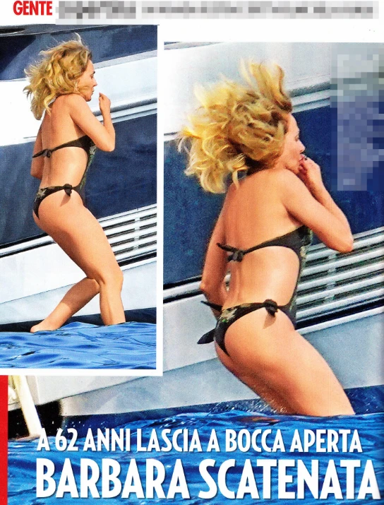 Barbara D'Urso scatenata a Capri: altroché 62 anni. La conduttrice si diverte tra tuffi e nuotate