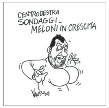 Giorgia Meloni, la vignetta di Vauro sul Fatto quotidiano: rappresentata come due seni in crescita