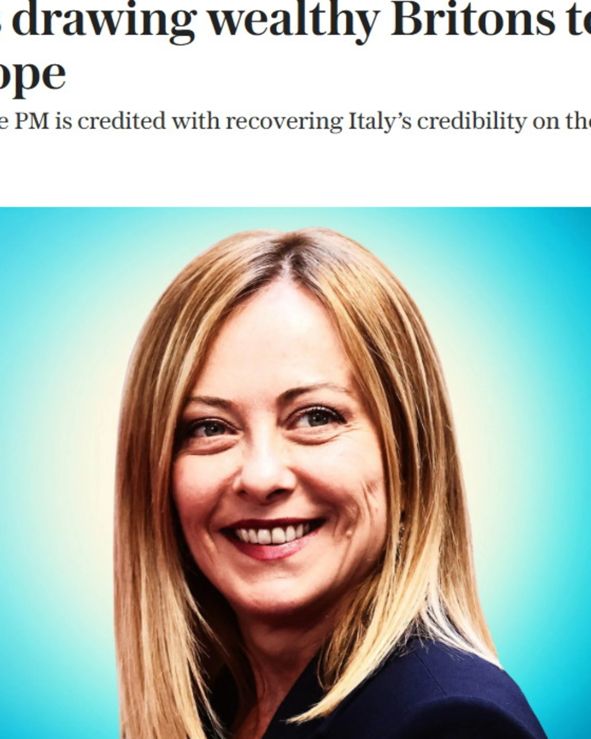 Giorgia Meloni, la prima pagina del Telegraph: "Miracolo italiano, nuovo centro d'Europa"