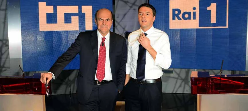 Bersani e Renzi durante il confronto