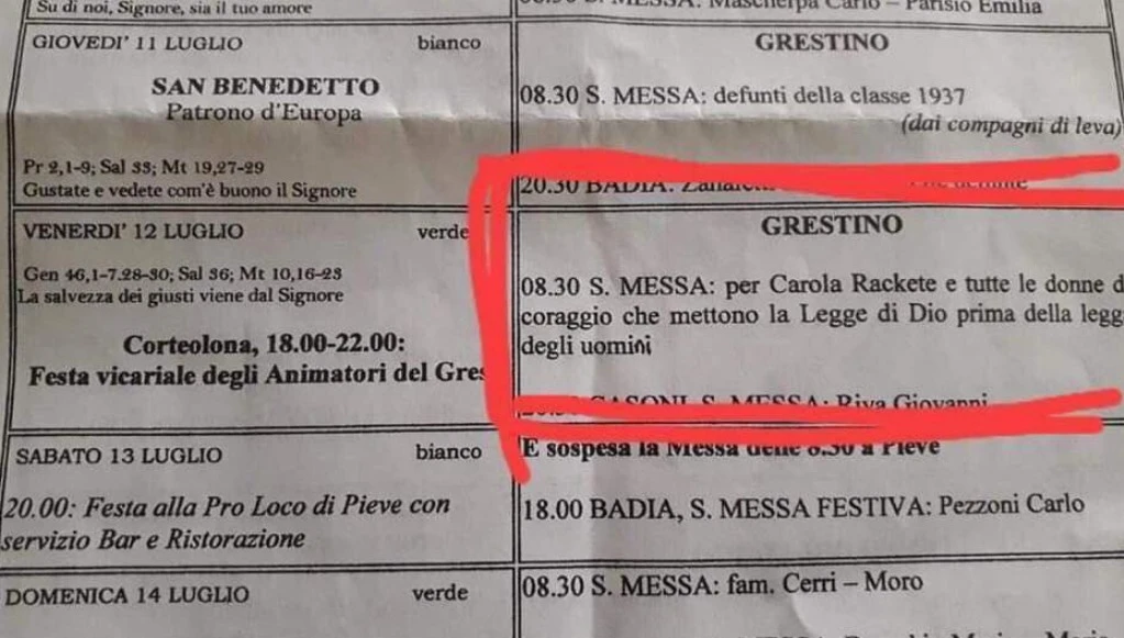 Papa Francesco, il prete e la messa per Carola Rackete, il clamoroso successo di Salvini: il no della Curia