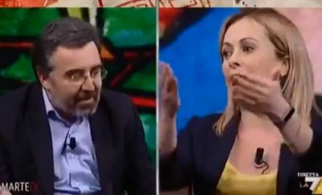 Giorgia Meloni a DiMartedì, ovazione in diretta: "Ma la sinistra che dice che sono fascista, con Macron..."