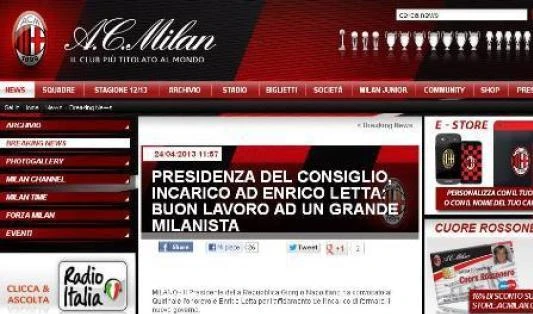 Offesa mortaledal Fatto a Letta:"Rigorosamentejuventino"