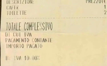 Sorrento, scontrino folle: "Costo 2 euro", senza precedenti
